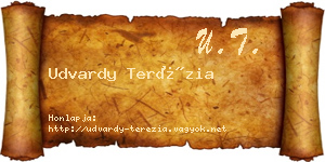 Udvardy Terézia névjegykártya
